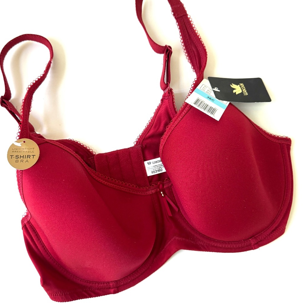 Wacoal T-Shirt Bra 853192 Size 36C Red - New with Tags